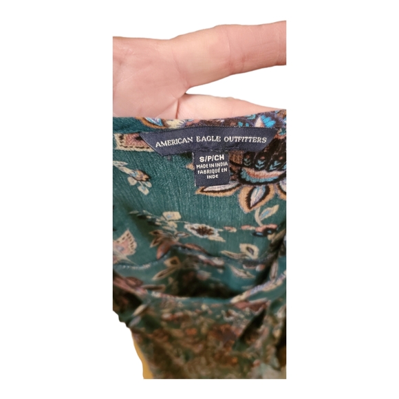 SUMMER DRESS, SIZE S GREEN FLORAL  ADORABLE - Picture 8 of 8